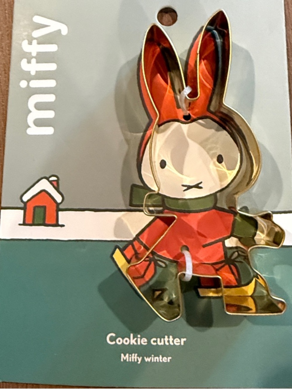 NEW in packaging: Miffy Stainless Steel Gold colored Winter Cookie Cutter